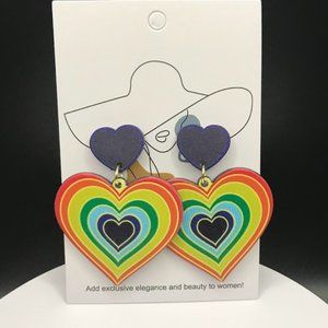 NWT Spiral Pattern Colorful Dangle Earrings Set Retro Bohemian Style